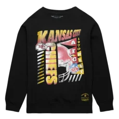 Men Mitchell & Ness Hoodies & Sweatshirts-Easy Cool Crewneck Sweatshirt Kansas City Chiefs