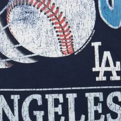 Men Mitchell & Ness Hoodies & Sweatshirts-Easy Cool Crewneck Sweatshirt Los Angeles Dodgers