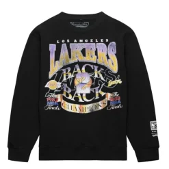 Men Mitchell & Ness Hoodies & Sweatshirts-Easy Cool Crewneck Sweatshirt Los Angeles Lakers