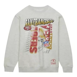Men Mitchell & Ness Hoodies & Sweatshirts-Easy Cool Crewneck Sweatshirt San Francisco 49Ers