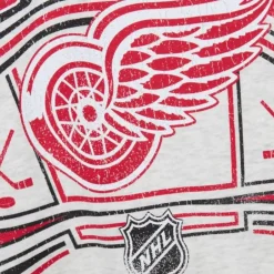 Men Mitchell & Ness Hoodies & Sweatshirts-Easy Cool Crewneck Sweatshirt Detroit Red Wings