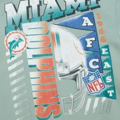 Men Mitchell & Ness Hoodies & Sweatshirts-Easy Cool Crewneck Sweatshirt Miami Dolphins