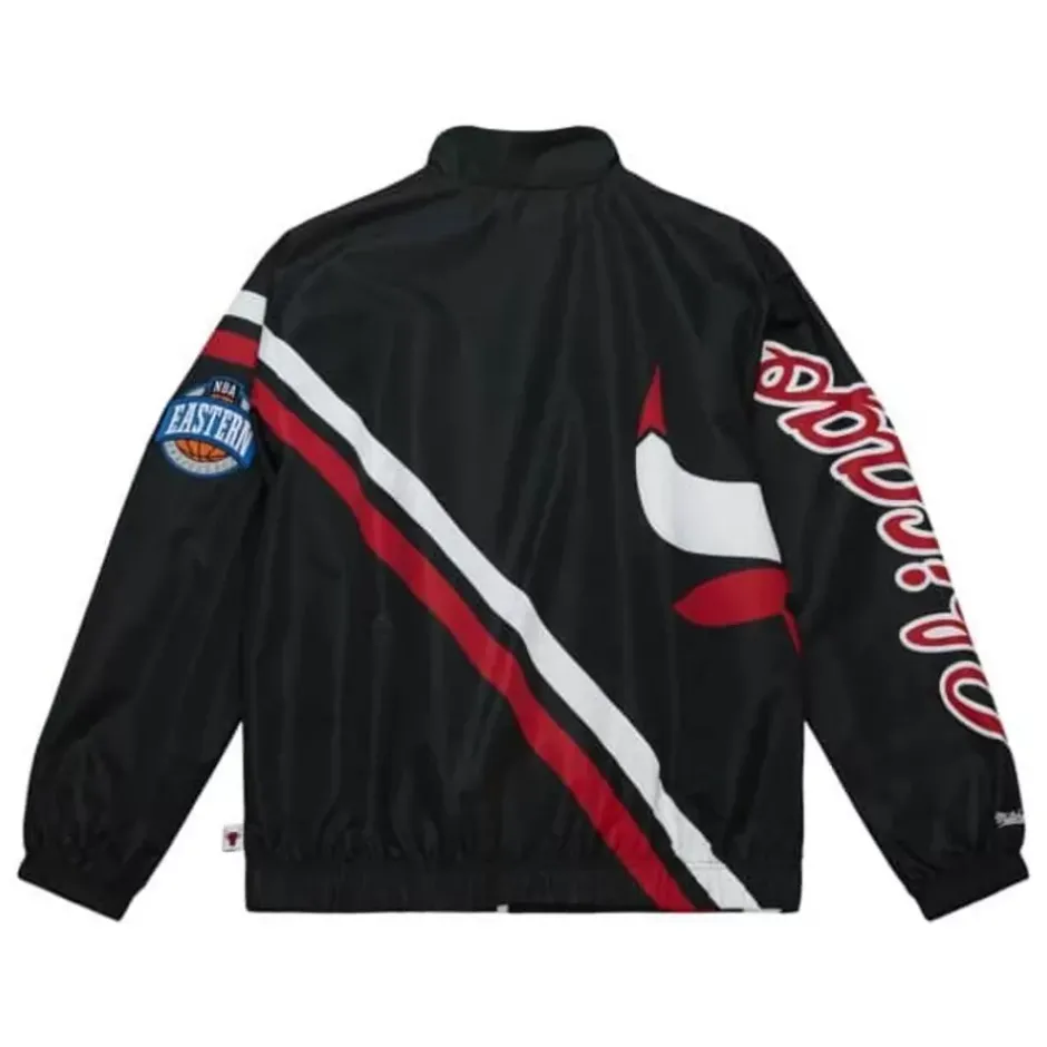 Men Mitchell & Ness Jackets & Outerwear-Exploded Logo Warm Up Jacket Chicago Bulls