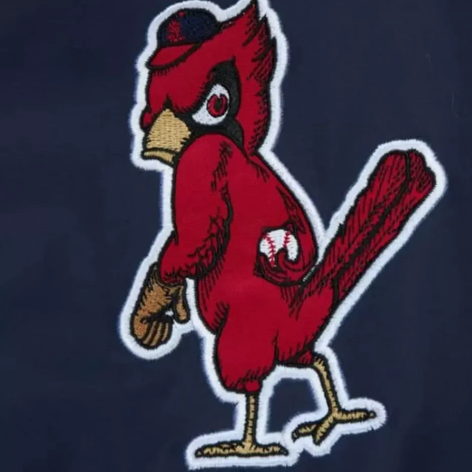 Men Mitchell & Ness Jackets & Outerwear-Exploded Logo Warm Up Jacket St. Louis Cardinals