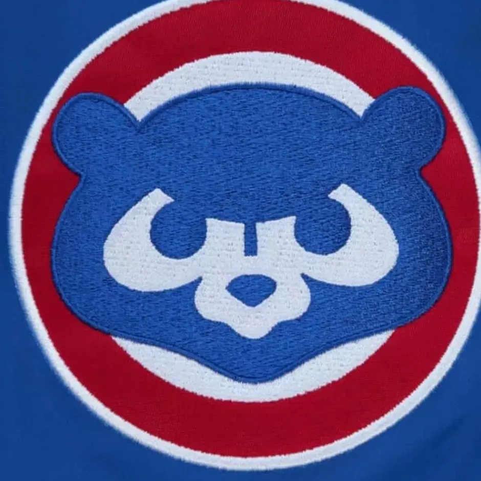 Men Mitchell & Ness Jackets & Outerwear-Exploded Logo Warm Up Jacket Chicago Cubs