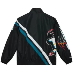 Men Mitchell & Ness Jackets & Outerwear-Exploded Logo Warm Up Jacket Detroit Pistons