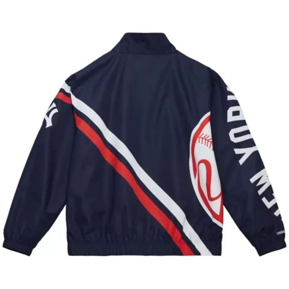 Men Mitchell & Ness Jackets & Outerwear-Exploded Logo Warm Up Jacket New York Yankees