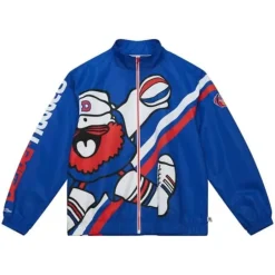 Men Mitchell & Ness Jackets & Outerwear-Exploded Logo Warm Up Jacket Denver Nuggets