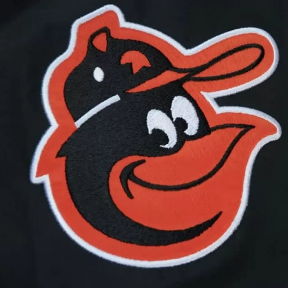Men Mitchell & Ness Jackets & Outerwear-Exploded Logo Warm Up Jacket Baltimore Orioles