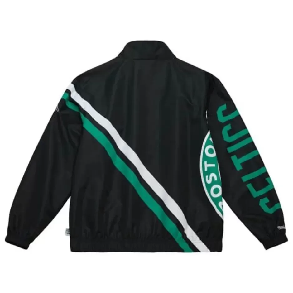Men Mitchell & Ness Jackets & Outerwear-Exploded Logo Warm Up Jacket Boston Celtics