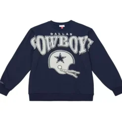 Men Mitchell & Ness Hoodies & Sweatshirts-Fashion Fleece Crew Dallas Cowboys