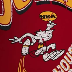 Men Mitchell & Ness Hoodies & Sweatshirts-Fashion Fleece Crew Houston Rockets