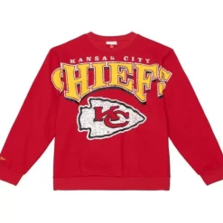 Men Mitchell & Ness Hoodies & Sweatshirts-Fashion Fleece Crew Kansas City Chiefs