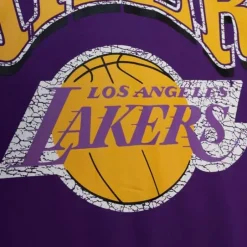 Men Mitchell & Ness Hoodies & Sweatshirts-Fashion Fleece Crew Los Angeles Lakers