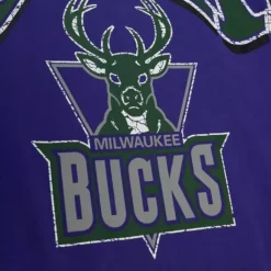 Men Mitchell & Ness Hoodies & Sweatshirts-Fashion Fleece Crew Milwaukee Bucks