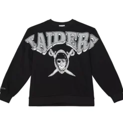 Men Mitchell & Ness Hoodies & Sweatshirts-Fashion Fleece Crew Oakland Raiders