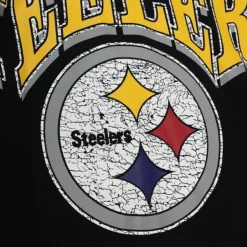 Men Mitchell & Ness Hoodies & Sweatshirts-Fashion Fleece Crew Pittsburgh Steelers