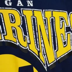 Men Mitchell & Ness Hoodies & Sweatshirts-Fashion Fleece Crew University Of Michigan