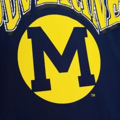 Men Mitchell & Ness Hoodies & Sweatshirts-Fashion Fleece Crew University Of Michigan