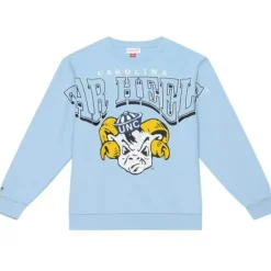 Men Mitchell & Ness Hoodies & Sweatshirts-Fashion Fleece Crew University Of North Carolina