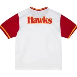 Men Mitchell & Ness T-Shirts & Tops-Fashion Mesh V-Neck Atlanta Hawks