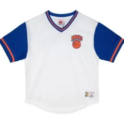 Men Mitchell & Ness T-Shirts & Tops-Fashion Mesh V-Neck New York Knicks