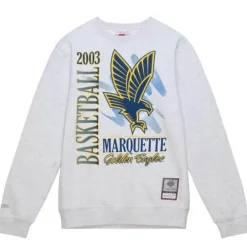 Men Mitchell & Ness T-Shirts & Tops-Final Four Crew Longsleeve Marquette University 2003
