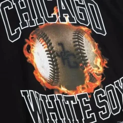 Men Mitchell & Ness T-Shirts & Tops-Flame Tee Chicago White Sox