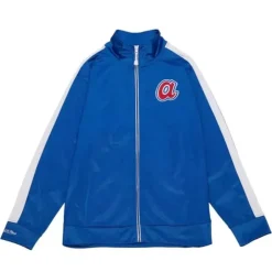 Men Mitchell & Ness Jackets & Outerwear-Flashback Track Jacket Atlanta Braves