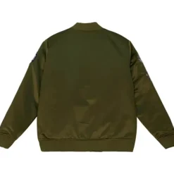 Men Mitchell & Ness Jackets & Outerwear-Flight Satin Bomber Jacket Philadelphia 76Ers