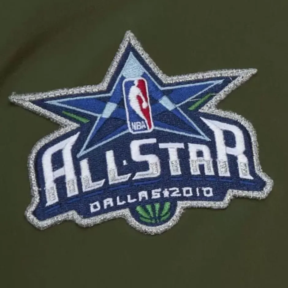 Men Mitchell & Ness Jackets & Outerwear-Flight Satin Bomber Jacket Dallas Mavericks