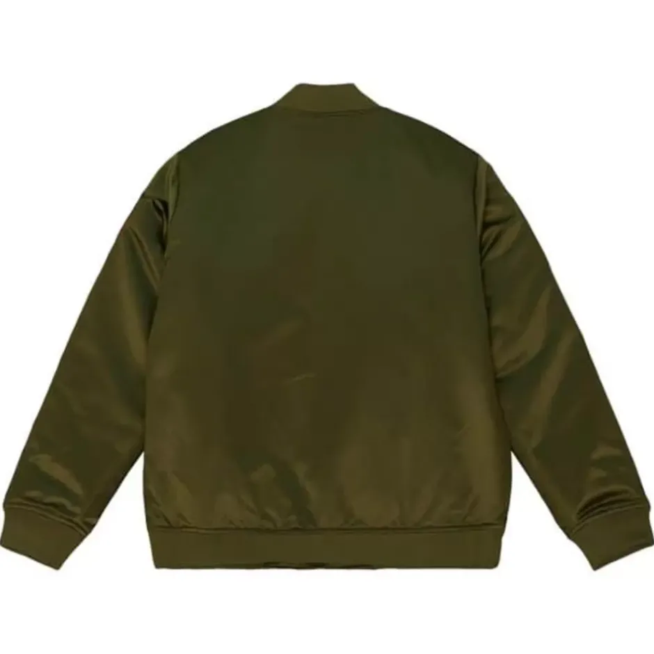 Men Mitchell & Ness Jackets & Outerwear-Flight Satin Bomber Jacket New York Knicks