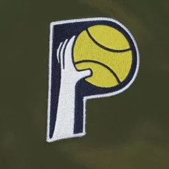 Men Mitchell & Ness Jackets & Outerwear-Flight Satin Bomber Jacket Indiana Pacers