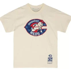 Men Mitchell & Ness T-Shirts & Tops-Freedom Tee Cincinnati Reds