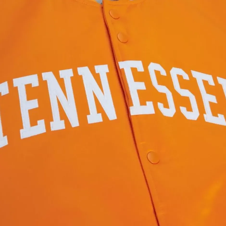 Men Mitchell & Ness Jackets & Outerwear-Front Logo Heavyweight Satin Jacket University Of Tennessee