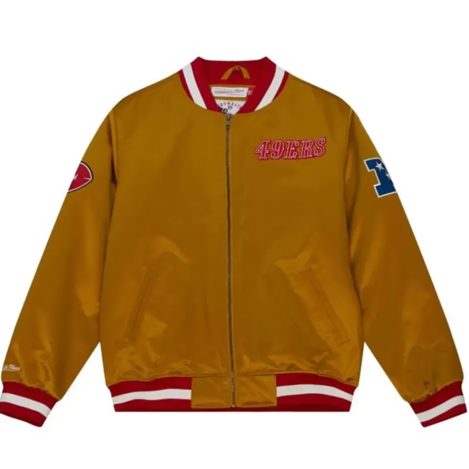 Men Mitchell & Ness Jackets & Outerwear-Fttb Heavywieght Satin Jacket San Francisco 49Ers