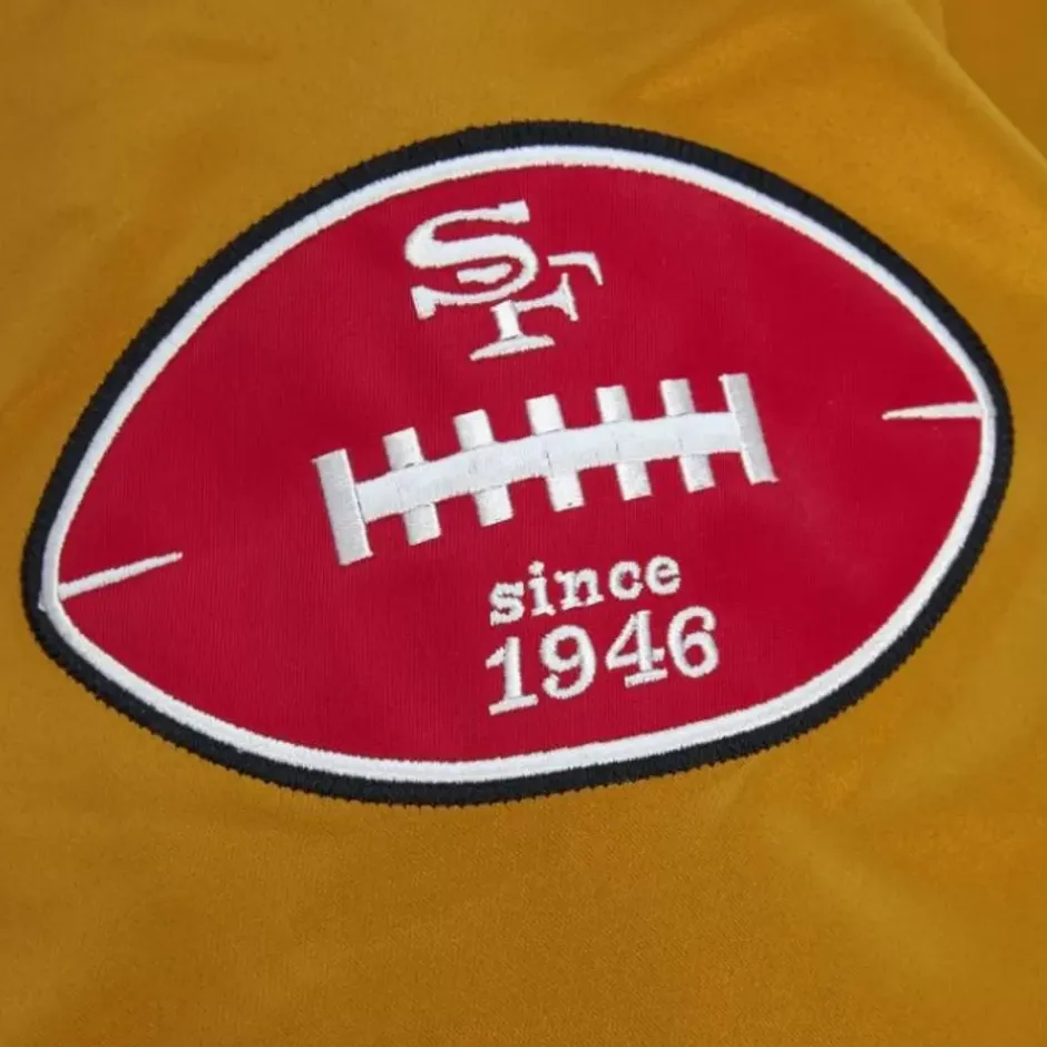 Men Mitchell & Ness Jackets & Outerwear-Fttb Heavywieght Satin Jacket San Francisco 49Ers