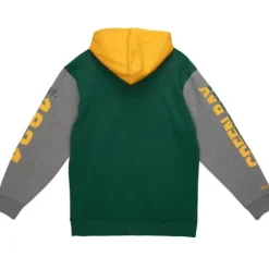 Men Mitchell & Ness Hoodies & Sweatshirts-Full Zip Fleece Green Bay Packers
