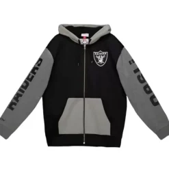 Men Mitchell & Ness Hoodies & Sweatshirts-Full Zip Fleece Oakland Raiders