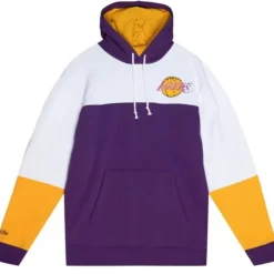 Men Mitchell & Ness Hoodies & Sweatshirts-Fusion Fleece 2.0 Los Angeles Lakers