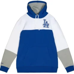 Men Mitchell & Ness Hoodies & Sweatshirts-Fusion Fleece 2.0 Los Angeles Dodgers