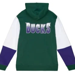 Men Mitchell & Ness Hoodies & Sweatshirts-Fusion Fleece 2.0 Milwaukee Bucks