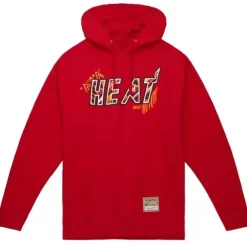Men Mitchell & Ness Hoodies & Sweatshirts-Game Day Pattern Pullover Hoodie Miami Heat