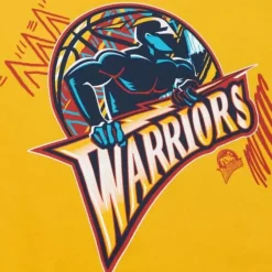 Men Mitchell & Ness Hoodies & Sweatshirts-Game Day Pattern Pullover Hoodie Golden State Warriors