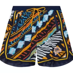 Men Mitchell & Ness Shorts-Game Day Pattern Short Golden State Warriors