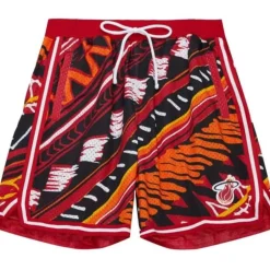 Men Mitchell & Ness Shorts-Game Day Pattern Short Miami Heat