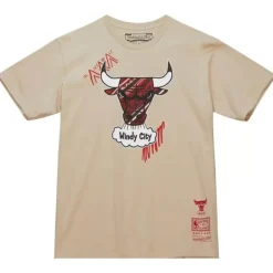 Men Mitchell & Ness T-Shirts & Tops-Game Day Pattern Tee Chicago Bulls