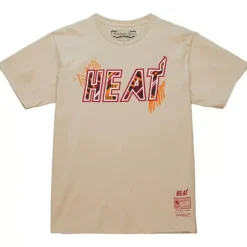Men Mitchell & Ness T-Shirts & Tops-Game Day Pattern Tee Miami Heat
