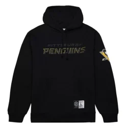 Men Mitchell & Ness Hoodies & Sweatshirts-Game Time Fleece Hoodie Current Logo Pittsburgh Penguins