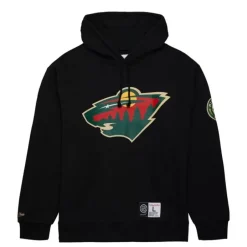 Men Mitchell & Ness Hoodies & Sweatshirts-Game Time Fleece Hoodie Current Logo Minnesota Wild